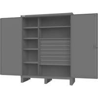 Wardrobe Cabinet with Standard Recessed Doors, Steel, 60" W x 24" D x 78" H, Grey The Estey Group