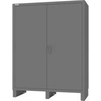 Wardrobe Cabinet with Standard Recessed Doors, Steel, 60" W x 24" D x 78" H, Grey The Estey Group