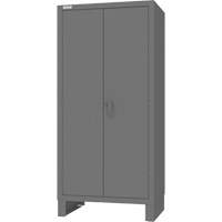 Cabinet with Hanging Bar & Standard Recessed Doors, Steel, 78" H x 36" W x 24" D, Grey The Estey Group