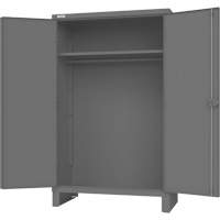 Cabinet with Hanging Bar & Standard Recessed Doors, Steel, 78" H x 48" W x 24" D, Grey The Estey Group