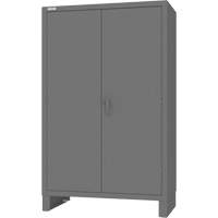 Cabinet with Hanging Bar & Standard Recessed Doors, Steel, 78" H x 48" W x 24" D, Grey The Estey Group