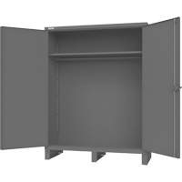 Cabinet with Hanging Bar & Standard Recessed Doors, Steel, 78" H x 60" W x 24" D, Grey The Estey Group