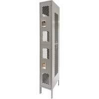 Vented Lockers, 2 -tier, 12" x 18" x 78", Steel, Grey, Knocked Down, Perforated The Estey Group