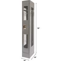 Vented Lockers, 12" x 18" x 78", Steel, Grey, Knocked Down, Perforated The Estey Group