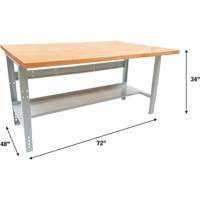 Industrial Modular Workbench, 1000 lbs. Cap., 72" W x 48" D The Estey Group