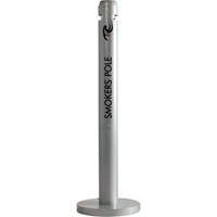 Smokers' Pole Cigarette Receptacle, Free-Standing, Aluminum, 41" Height The Estey Group