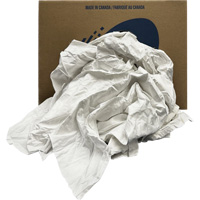Recycled Wiping Rags, Cotton, White, 20 lbs. The Estey Group