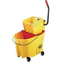 Ensemble de seau pour vadrouille et essoreuse WaveBrake, Pression lat&eacute;rale, 8,75 gal. US (35 pintes), Jaune The Estey Group