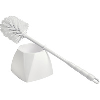 Brosse &agrave; cuvettes avec coupelle, 15-1/2" l, Soies Polypropyl&egrave;ne, Blanc The Estey Group