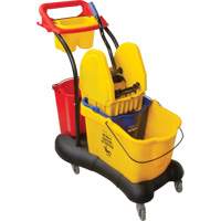Chariot &agrave; vadrouille multifonction, Pression vers le bas, 9,5 gal. US (38 pintes), Jaune The Estey Group