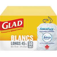 Tall 45L Febreze Garbage Bags, Regular, 24" W x 28" L, White The Estey Group