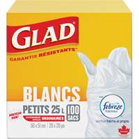 Small 25L Febreze Garbage Bags, Regular, 20" W x 20" L, White The Estey Group