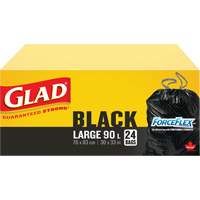 90L Garbage Bags, Regular, 30" W x 33" L, Black The Estey Group