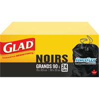 90L Garbage Bags, Regular, 30" W x 33" L, Black The Estey Group