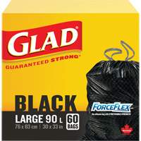 90L Garbage Bags, Regular, 30" W x 33" L, Black The Estey Group