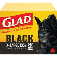 135L Garbage Bags, Regular, 31" W x 42" L, Black The Estey Group
