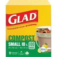 Small Compostable Bags, Regular, 17" L x 16" W, Brown, 10 L (3 Gal.) Capacity The Estey Group
