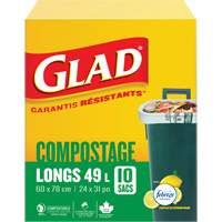 Tall Compostable Bags, Regular, 31" L x 24" W, Brown, 49 L (13 Gal.) Capacity The Estey Group