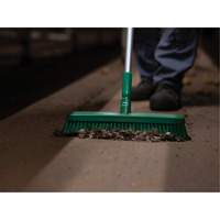 Push Broom Head, Fine/Stiff Bristles, 16-1/2", Polyester/Polypropylene, Green The Estey Group