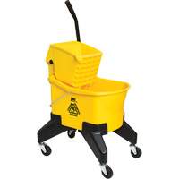 Seau & essoreuse pour vadrouille Grizzly, Pression vers le bas, 8 gal. US (32 pintes), Jaune The Estey Group