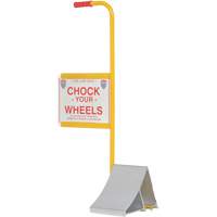 Wheel Chock with Handle & Sign, 7" W x 11-7/8" D x 7-11/16" H The Estey Group