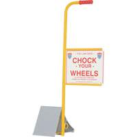 Wheel Chock with Handle & Sign, 7" W x 11-7/8" D x 7-11/16" H The Estey Group