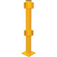 Corner Post for Light-Duty Guard Rails, Steel, 42" H, Safety Yellow The Estey Group
