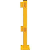 Corner Post for Light-Duty Guard Rails, Steel, 42" H, Safety Yellow The Estey Group