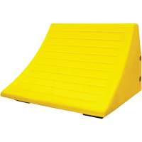 70 Ton Large Equipment Wheel Chock with Handle, Urethane, Yellow The Estey Group