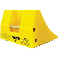 70 Ton Large Equipment Wheel Chock with Handle, Urethane, Yellow The Estey Group