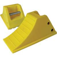 40 Ton Large Equipment Wheel Chock with Grip Pads, Urethane, Yellow The Estey Group