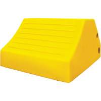 165 Ton Large Equipment Wheel Chock with Handle & Hole, Urethane, Yellow The Estey Group