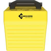 Checkers Safety Heavy-Duty Ultra Class Mining Wheel Chock, HDPE, Yellow, 14-1/2" W x 17-1/2" D x 16" H The Estey Group