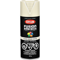 Fusion All-In-One Spray Paint, Dover White, Gloss, 12 oz., Aerosol Can The Estey Group