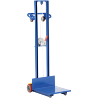 Platform Lift Stacker, Hand Winch Operated, 400 lbs. Capacity, 58" Max Lift The Estey Group