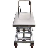 Pneumatic Hydraulic Scissor Lift Table, Stainless Steel, 35-1/2" L x 20" W, 800 lbs. Cap. The Estey Group