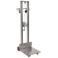 Platform Lift Stacker, Hand Winch Operated, 400 lbs. Capacity, 58" Max Lift The Estey Group