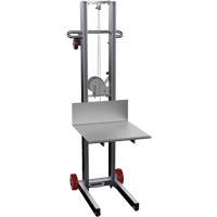 Platform Lift Stacker, Hand Winch Operated, 400 lbs. Capacity, 58" Max Lift The Estey Group