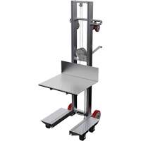 Platform Lift Stacker, Hand Winch Operated, 400 lbs. Capacity, 60" Max Lift The Estey Group