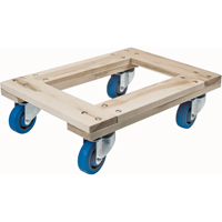 Wood Dollies - Heavy-Duty, Rubber Wheels, 1400 lbs. Capacity, 18" W x 30" D x 7" H The Estey Group