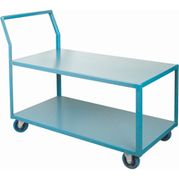 Heavy-Duty Low Profile Shop Carts, 2 Tiers, 24" W x 48" D x 40" H, 1200 lbs. Cap. The Estey Group