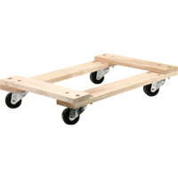 Wood Dollies - Medium-Duty, Polyolefin Wheels, 900 lbs. Capacity, 18" W x 30" D x 7" H The Estey Group