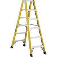6600 Series Industrial Heavy-Duty 2-Way Stepladders, Fibreglass, 300 lbs. Capacity, 6' The Estey Group
