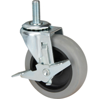 Stem Caster, Swivel with Brake, 3" (76 mm) Dia., 80 lbs. (36 kg.) Capacity The Estey Group
