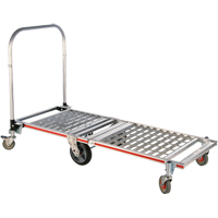 Six Wheel Folding Platform Truck, Aluminum, 1550 lbs., 61-7/8" L x 23-1/4" W, 39" High The Estey Group