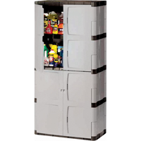 Heavy-Duty Cabinets, Plastic, 3 Shelves, 72" H x 36" W x 18" D, Mica and Charcoal The Estey Group