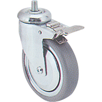 Zinc Plated Caster, Swivel with Brake, 3" (76 mm) Dia., 150 lbs. (68 kg.) Capacity The Estey Group