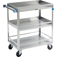 Guard Rail Carts, 3 Tiers, 19" W x 34-3/4" H x 31" D, 500 lbs. Capacity The Estey Group