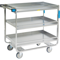 Guard Rail Carts, 3 Tiers, 23" W x 37-1/4" H x 38-5/8" D, 700 lbs. Capacity The Estey Group