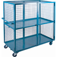 Wire Mesh Truck, 2 Tiers, 63" L x 32" W x 62.5" H, 1200 lbs. Cap. The Estey Group